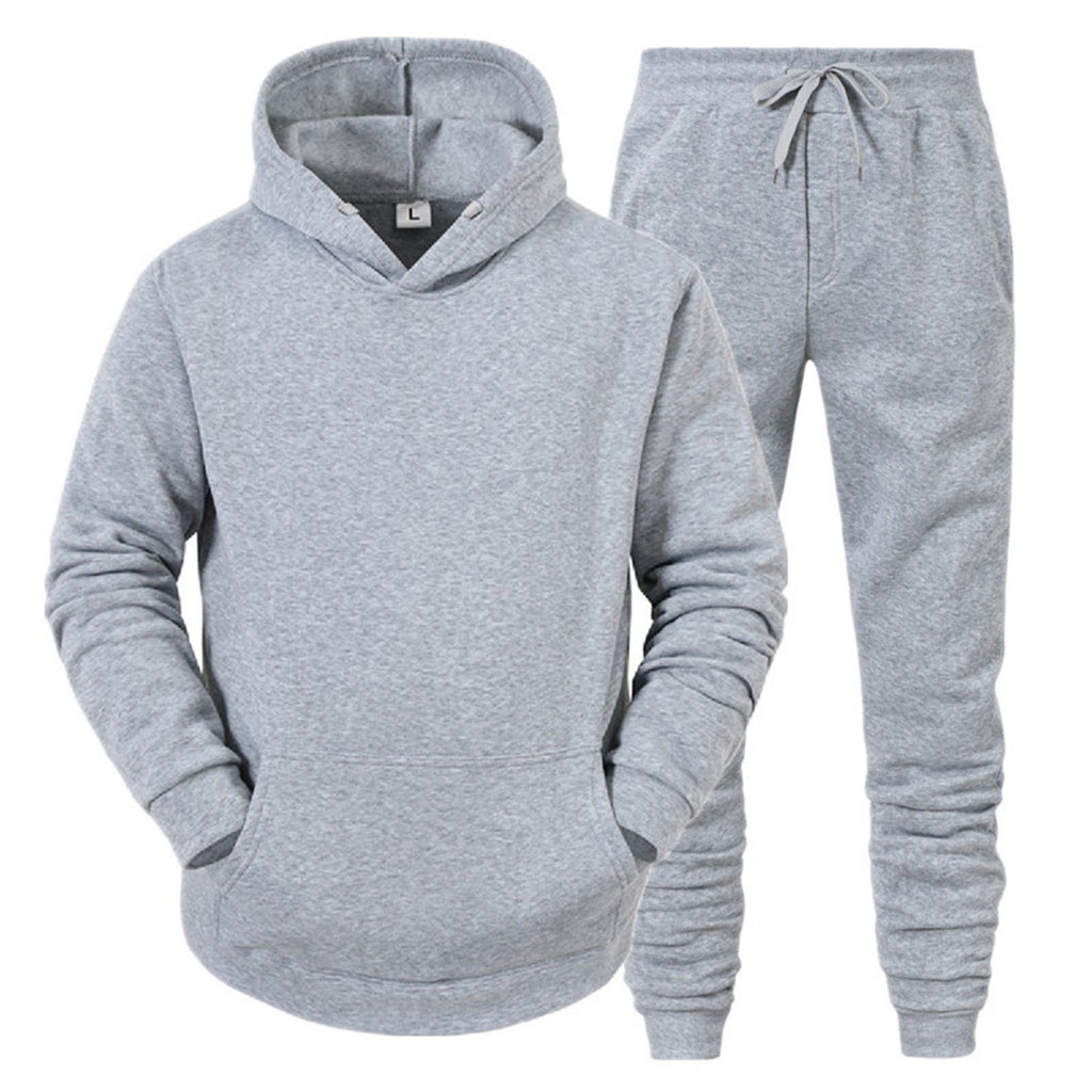 Men's Solid-Color Sweatshirt & Jogger Set