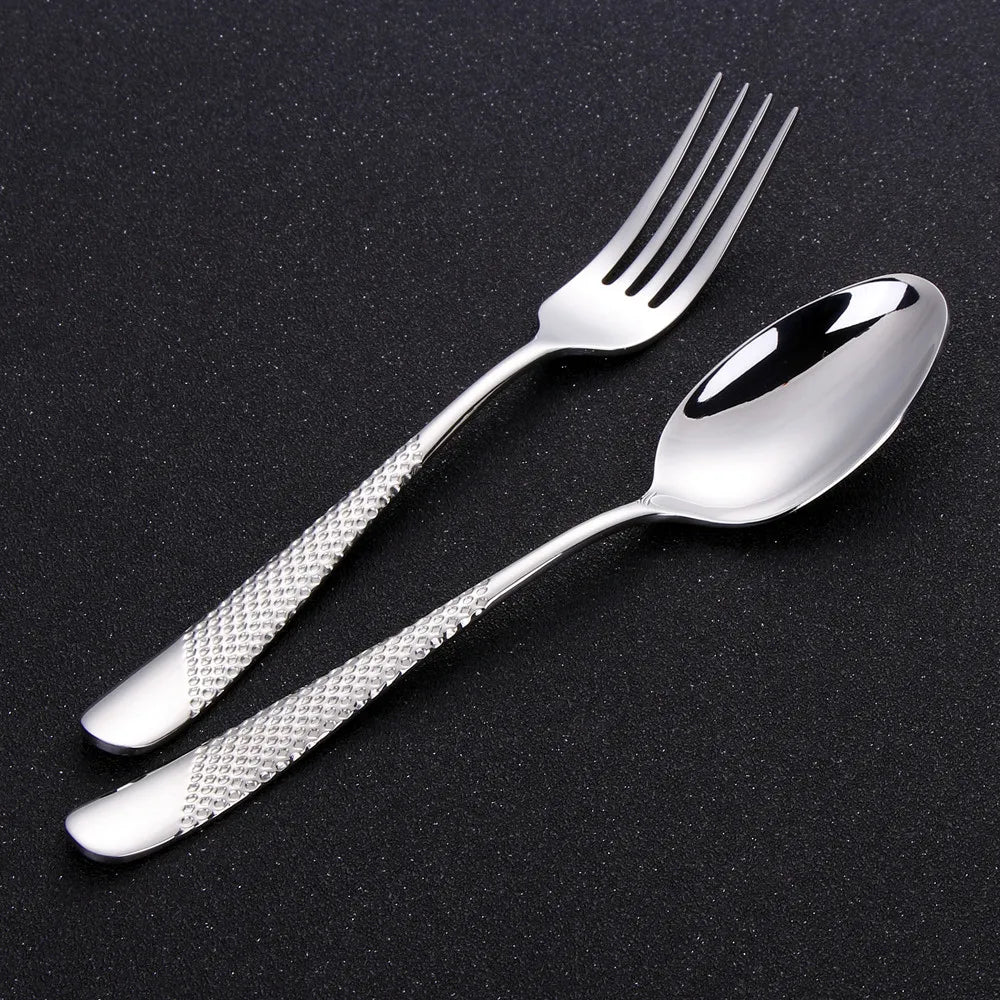 Hammered-Handle Stainless Steel Dinner Forks