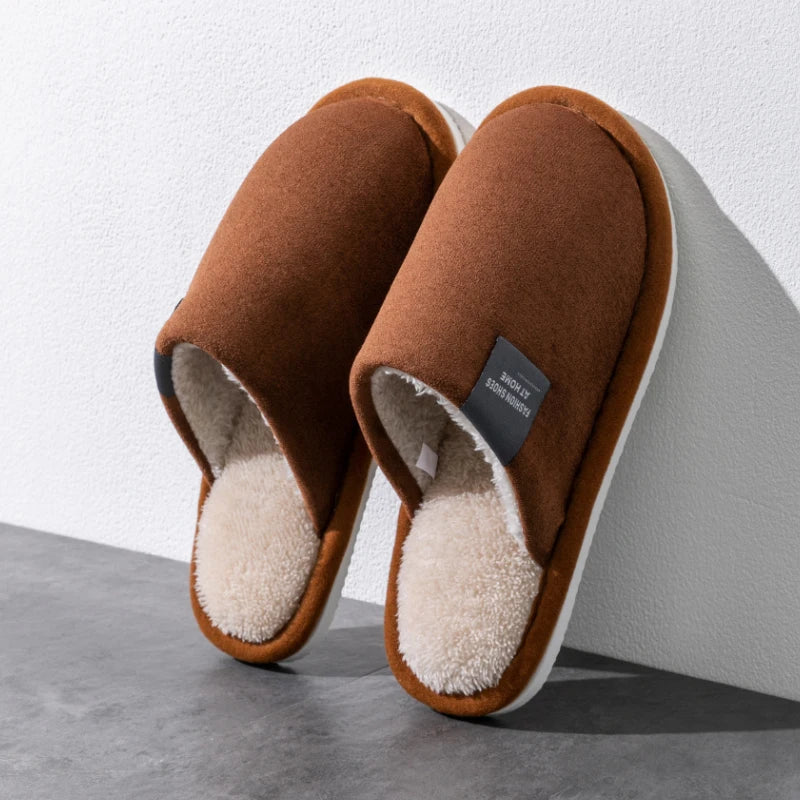 Men’s Faux-Suede Plush Indoor Slippers