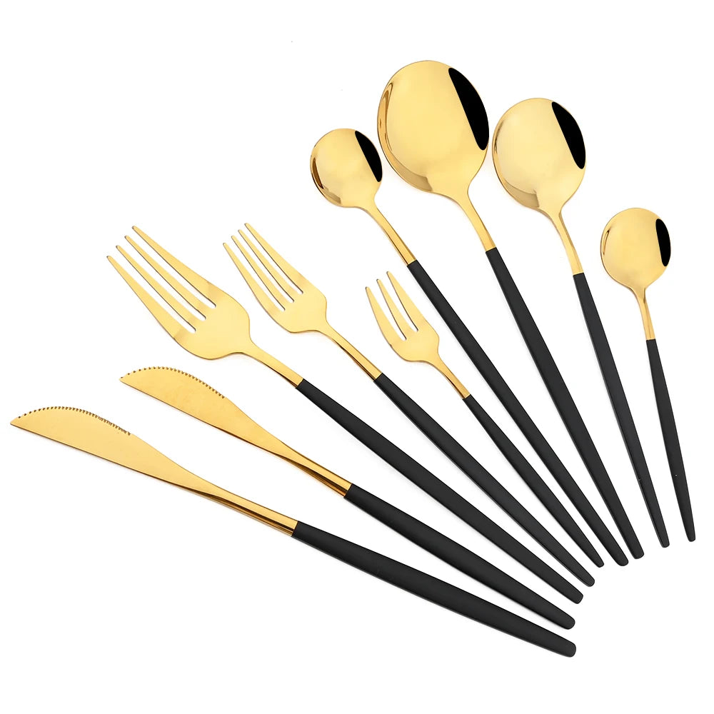 JAOER Stainless Steel Flatware — 48 Pieces