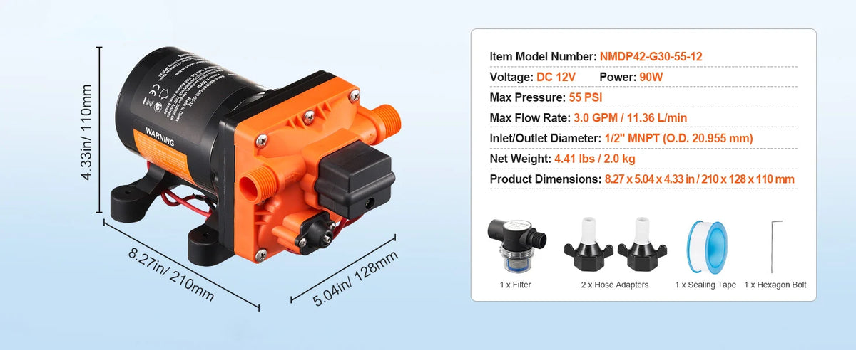 SucceBuy 12V Diaphragm Water Pump