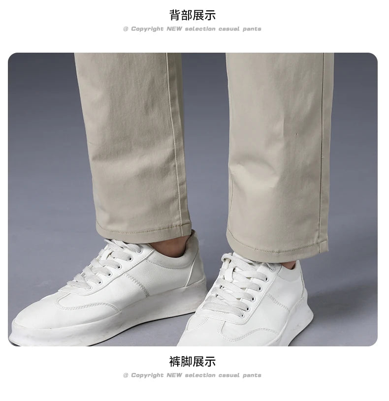 Men's Cotton-Blend Straight-Leg Stretch Pants