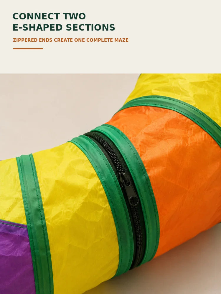 Zoe Double E-Shaped Cat Tunnel Maze with Toys