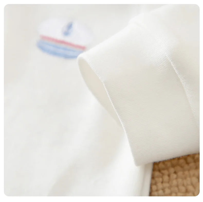 Baby Long-Sleeve Knitted Cotton Romper