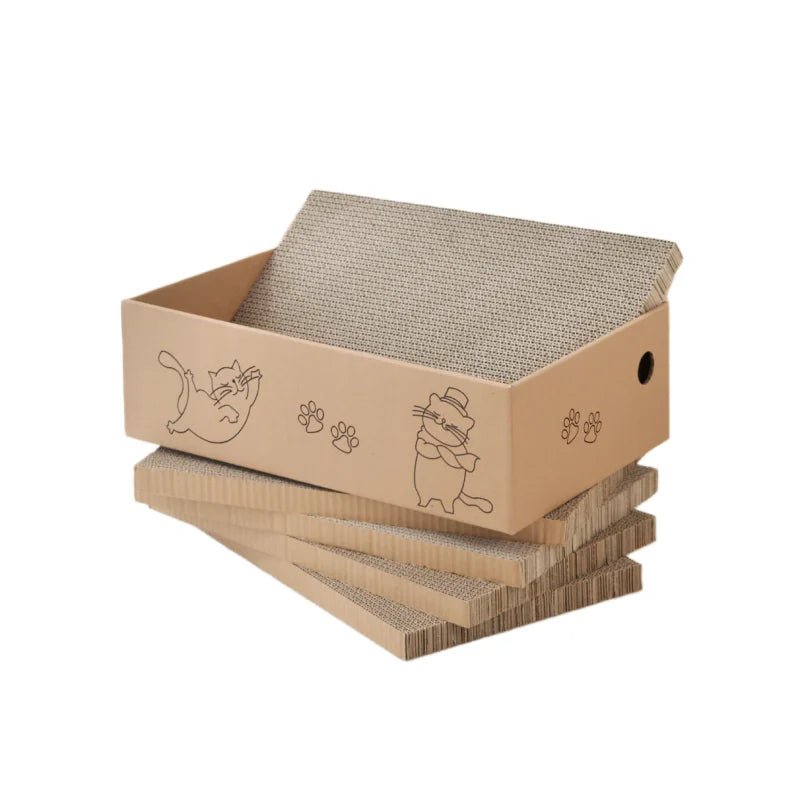 Double-Sided Cardboard Cat Scratching Boards, 5-Pack