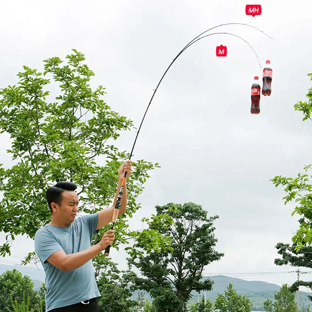 Carbon Fishing Rod with Two Tips — 1.8, 2.1 or 2.4 m