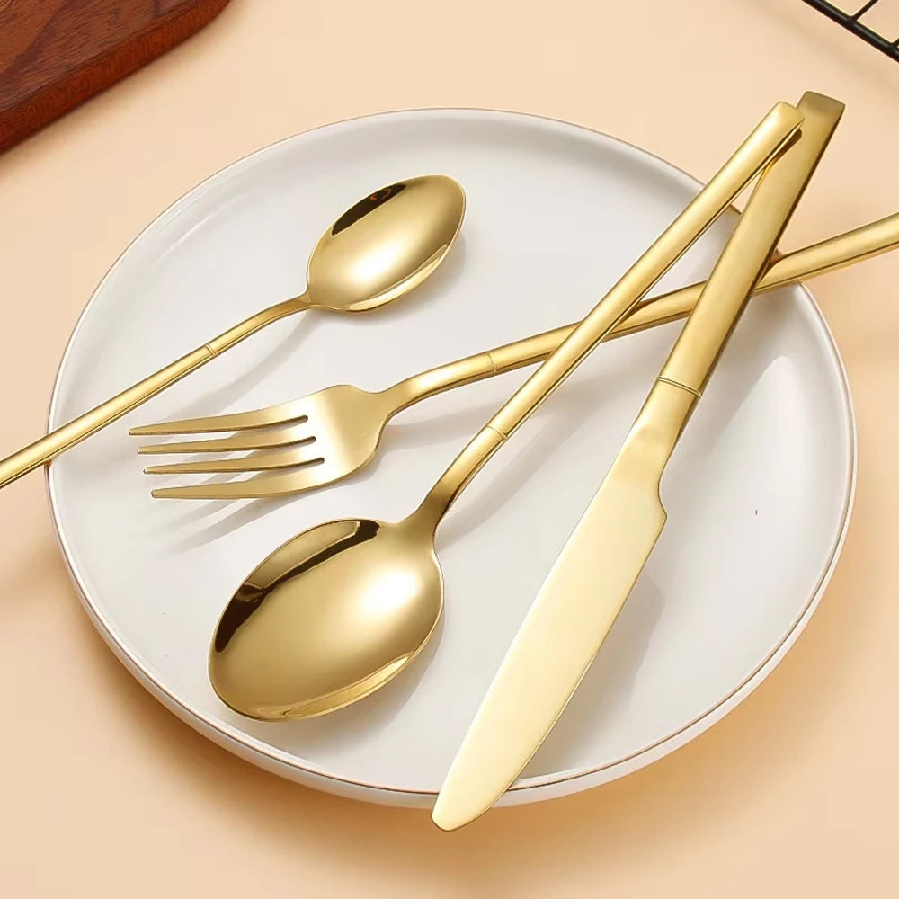 Gold-Finish Stainless Steel Flatware — Assorted Packs