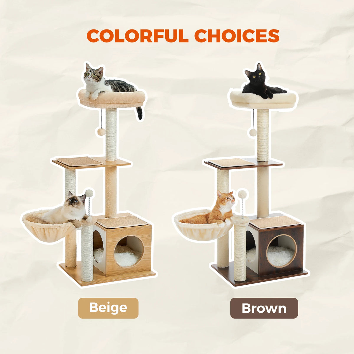 110cm Cat Tree with Condo & Hammock