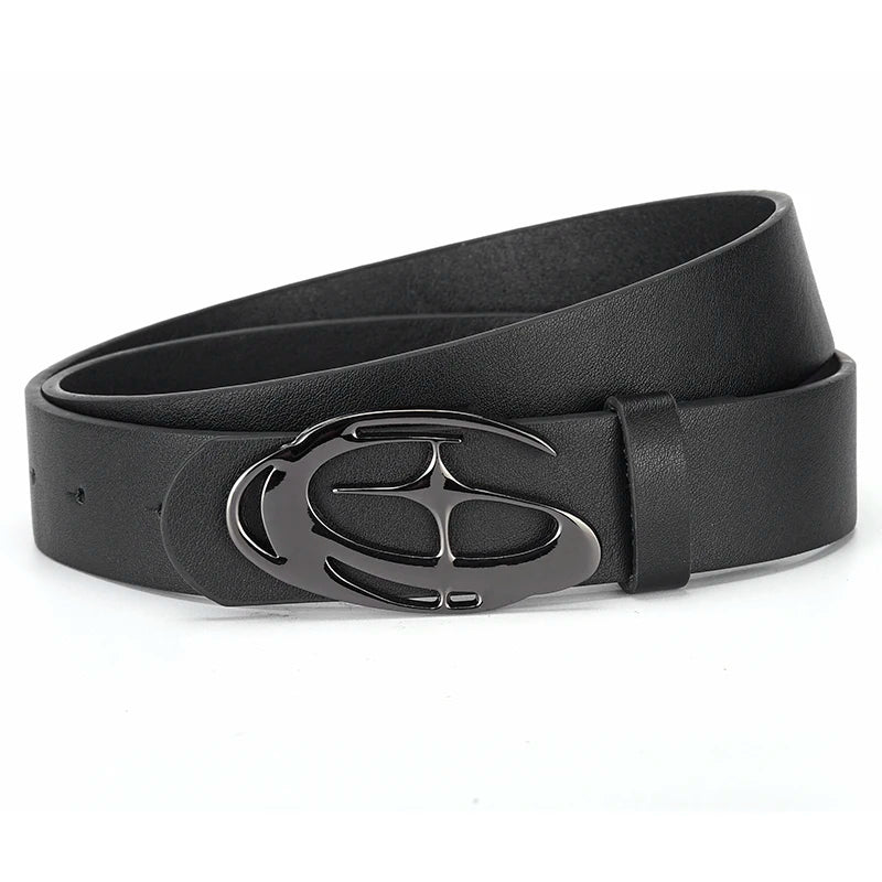 Men's Smooth-Buckle PU Belt