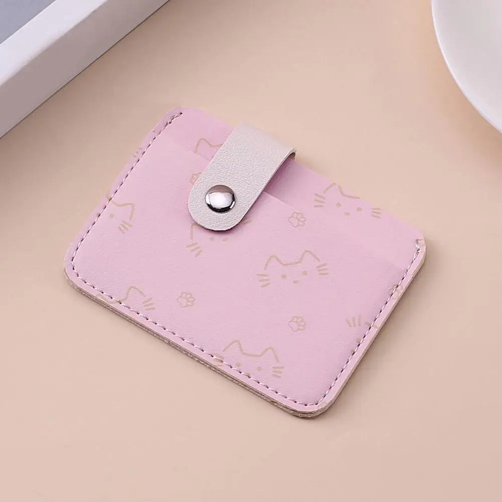Women's Cat-Print Mini PU Wallet
