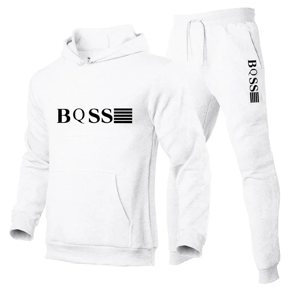 Men's Printed Hoodie & Drawstring Jogger Set