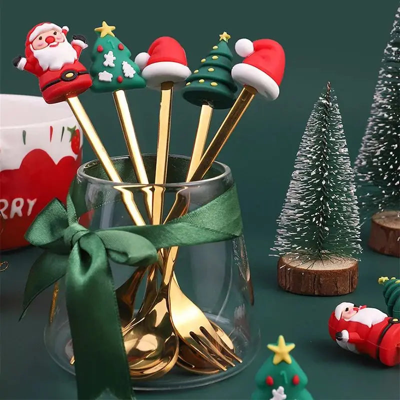 Christmas Dessert Spoon & Fork Gift Sets