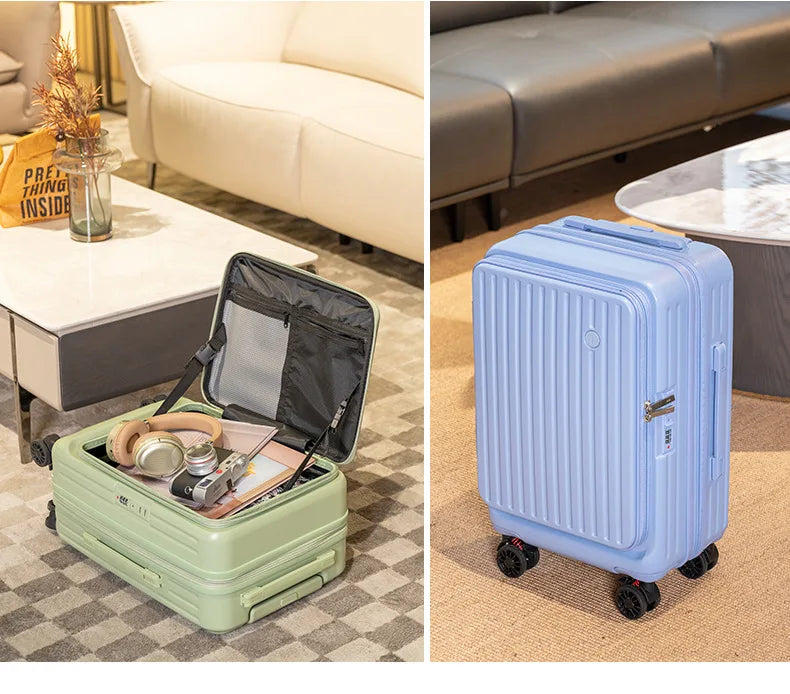 Side-Opening Luggage Boxes Expandable Multi-Functional Rolling Suitcase 20-Inch Travel Suitcases Carry-On Suitcase for Men Women Whispering Desires Shoppe