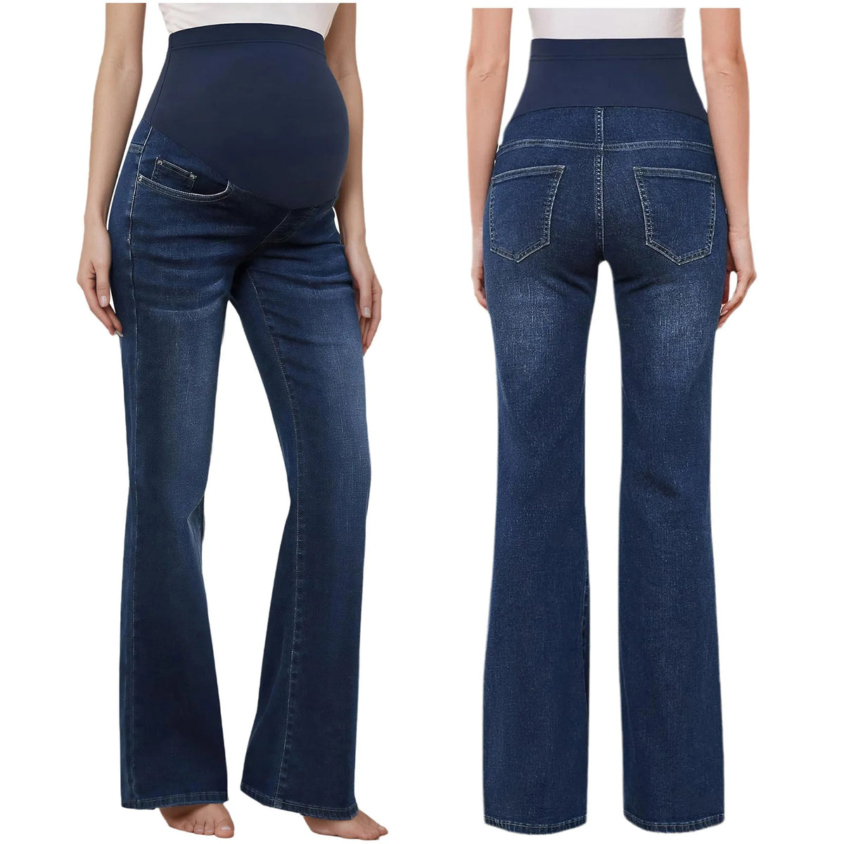 Pregnant Women Jeans High Waist Support Belly Maternity Hip Lifting Elastic Denim Pants Shorts for Daily Work Street Loungewear Whispering Desires Shoppe