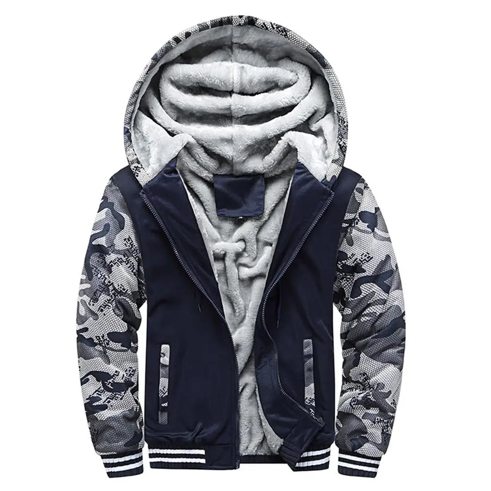 WHWR Men's Camouflage Hooded Zip-Up Jacket