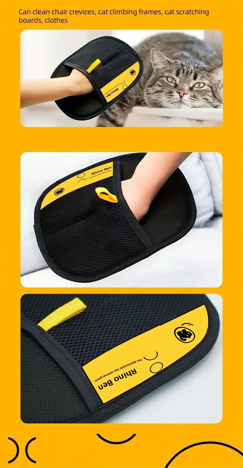 2‑Pack Pet Hair Removal Grooming Gloves, Double‑Sided Gentle Shedding Brush Gloves for Cats & Dogs, Pet Fur Remover Massage Grooming Tool Whispering Desires Shoppe