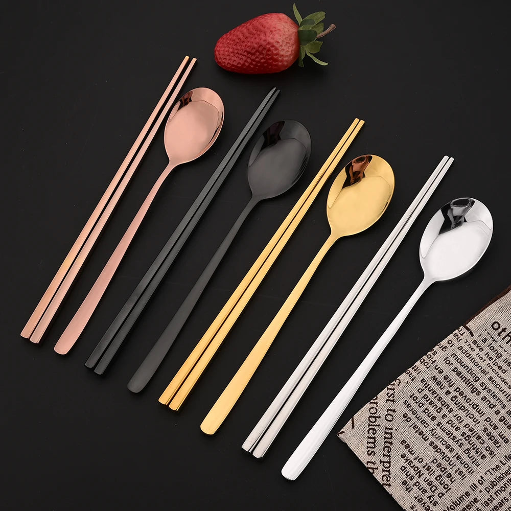 PINKTEN Spoons and Chopsticks — 10 Pieces