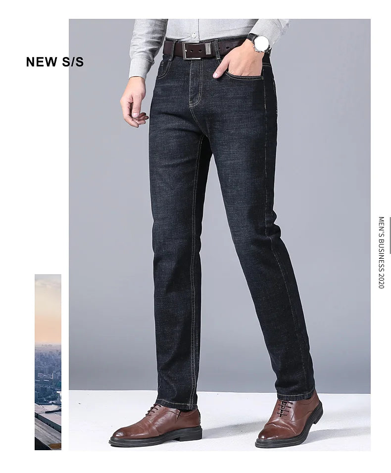 Men's Slim Straight-Leg Black Jeans