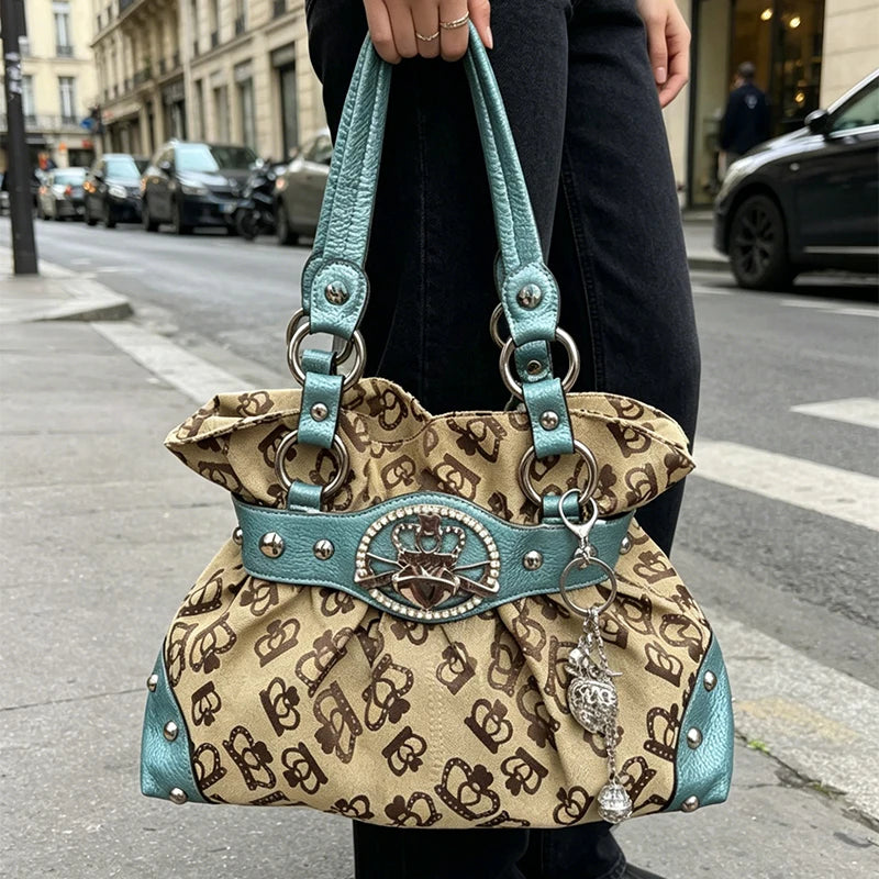 Women's Y2K Studded Shoulder Bag