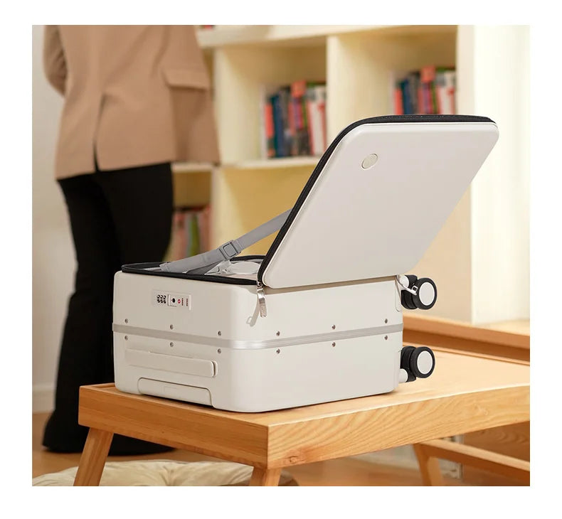 Mixi 14 Inch Underseat PC Hard Shell Suitcase Top Opening Aluminum Frame Travel Suitcases with Wheels Carry On Luggage Whispering Desires Shoppe