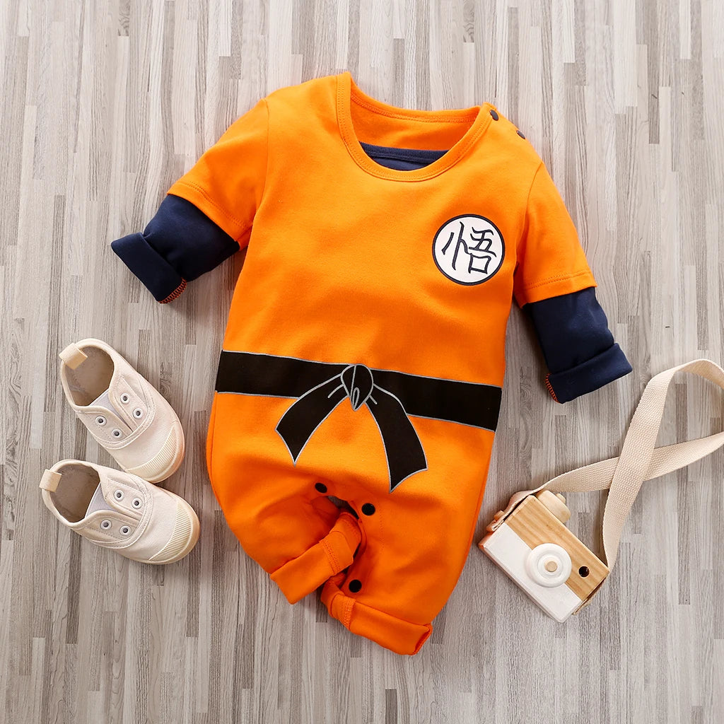 Baby Orange Long-Sleeve Cotton Bodysuit