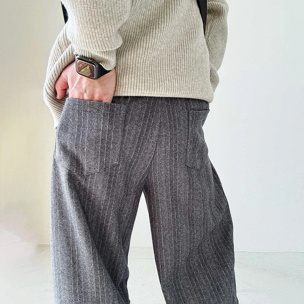 Men's Wide-Leg Drawstring Streetwear Pants
