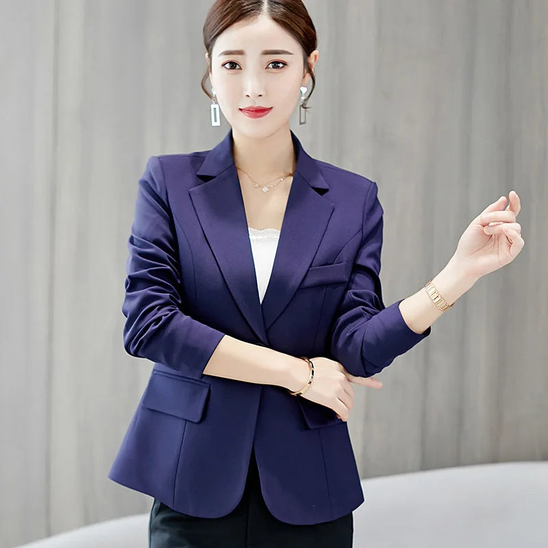 Women's Slim-Fit Single-Button Office Blazer