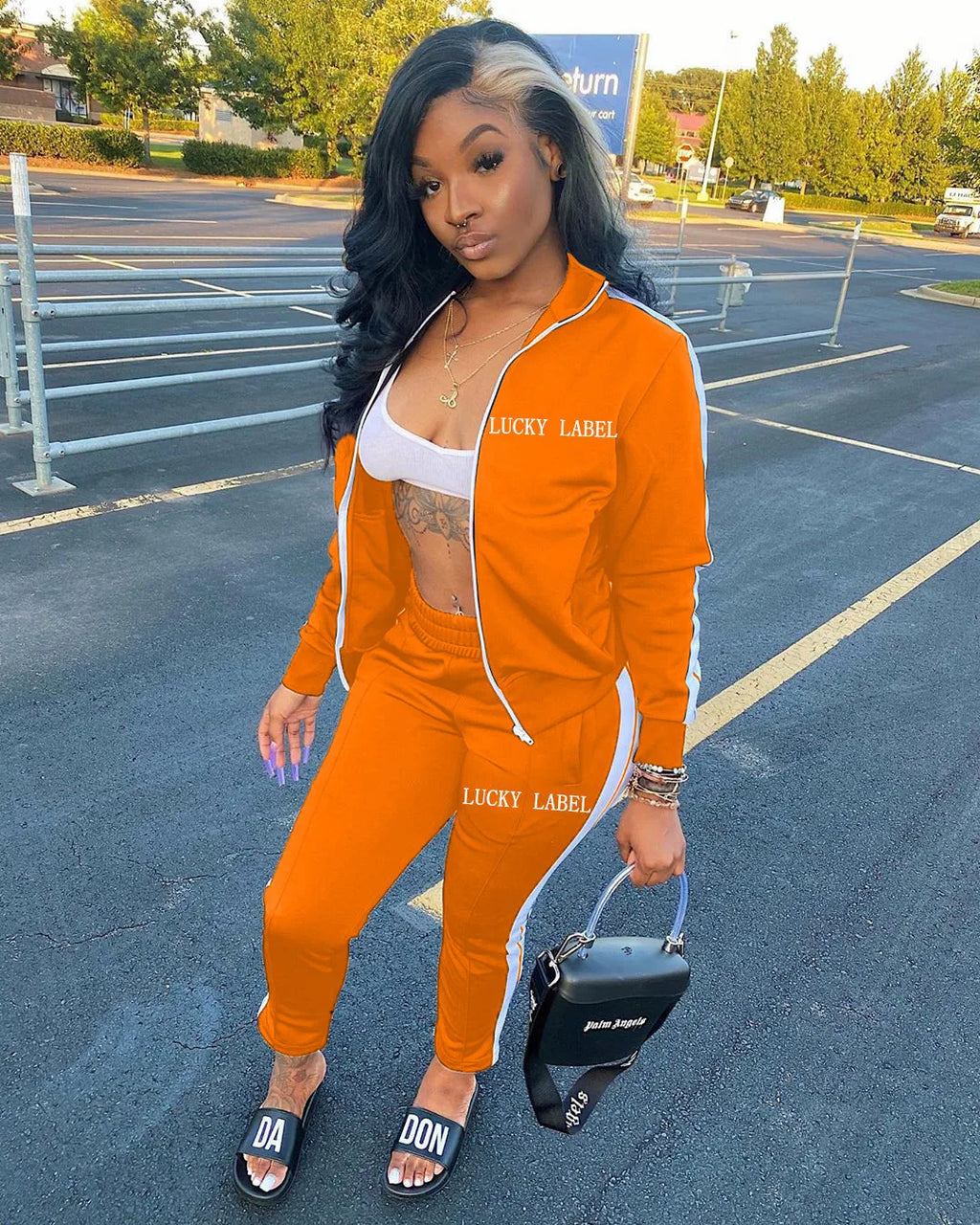 Women's Embroidered Zip-Up Top and Pants Set