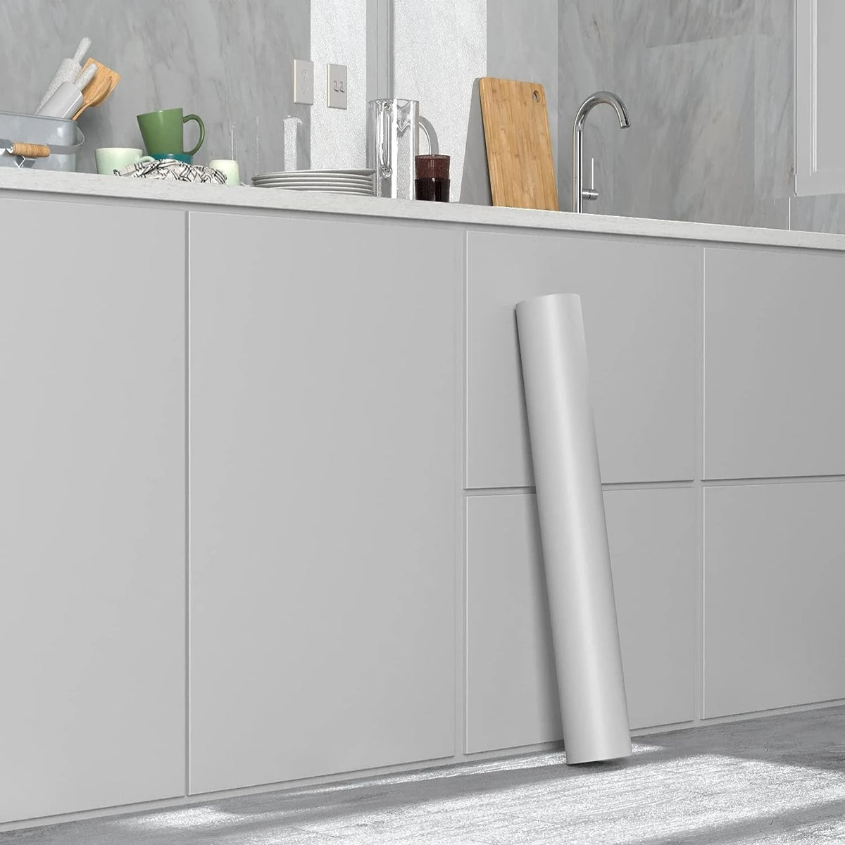 Concrete-Look Self-Adhesive Wallpaper