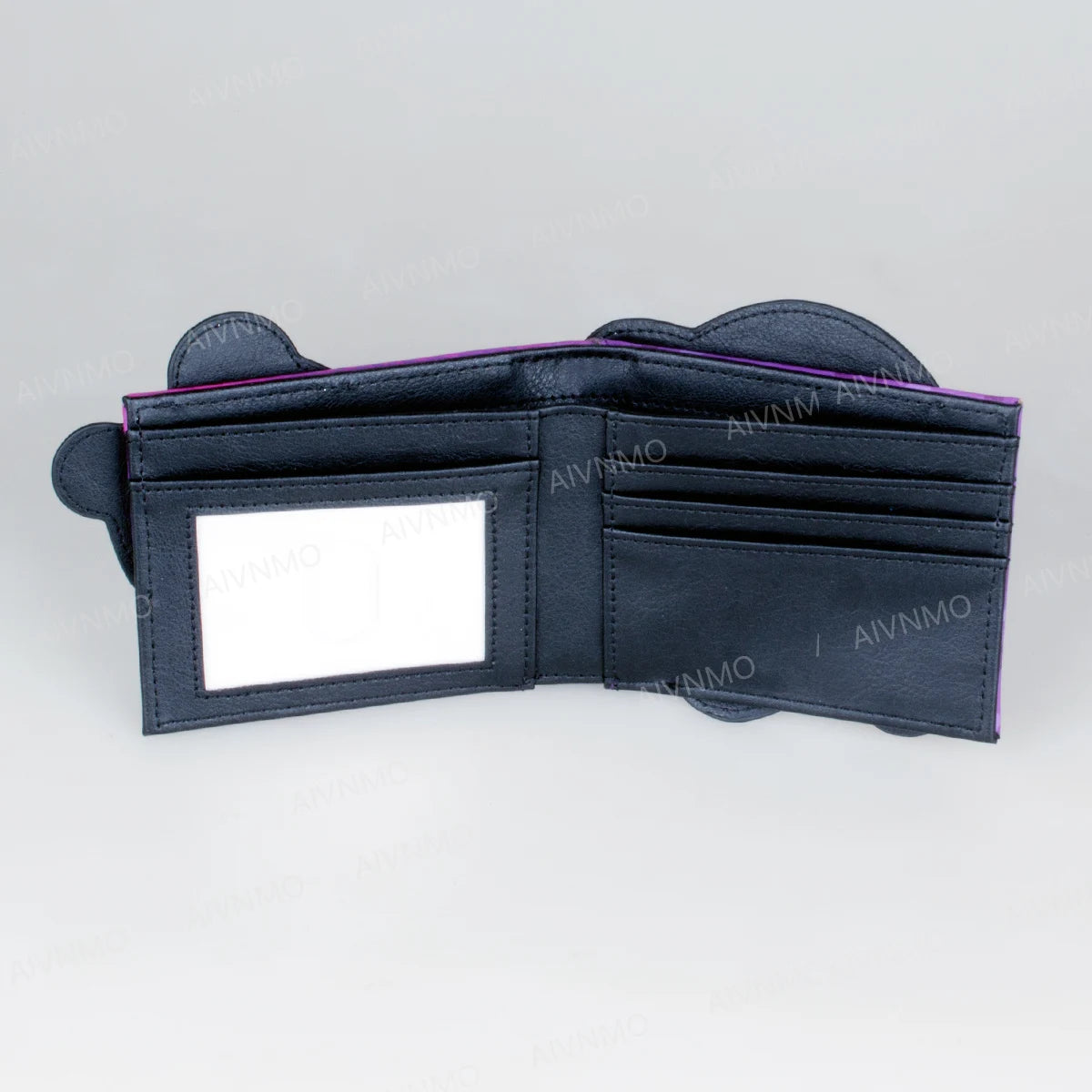 Cartoon-Print Bifold Card Wallet with ID Window