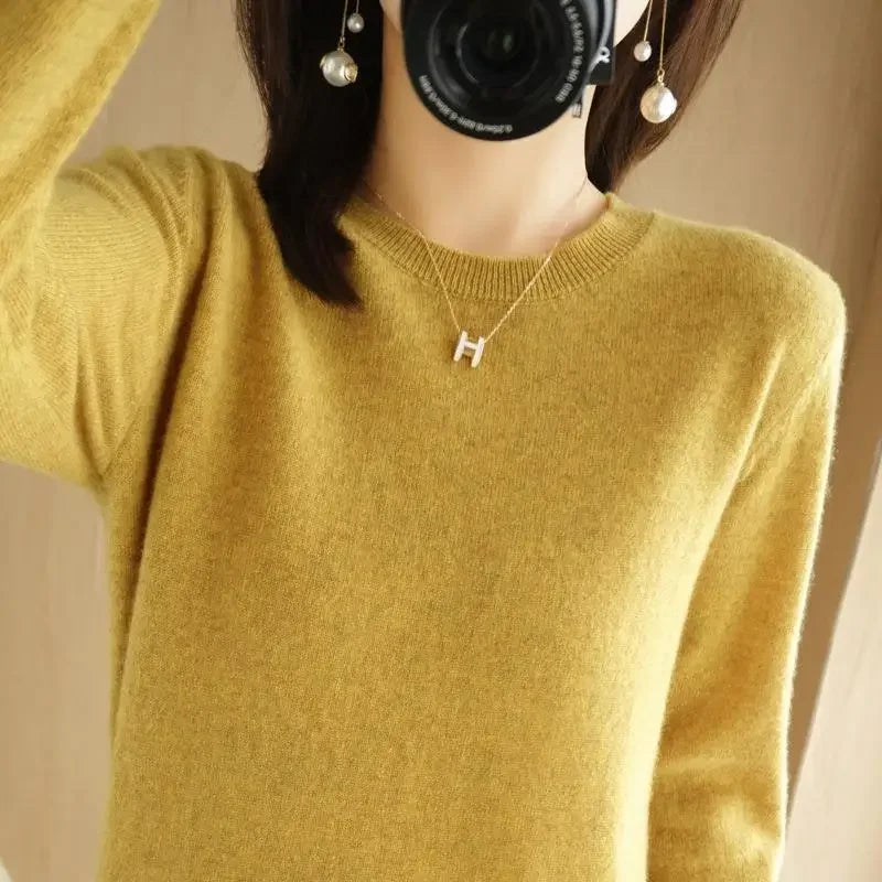 Women's Slim Round-Neck Knit Sweater