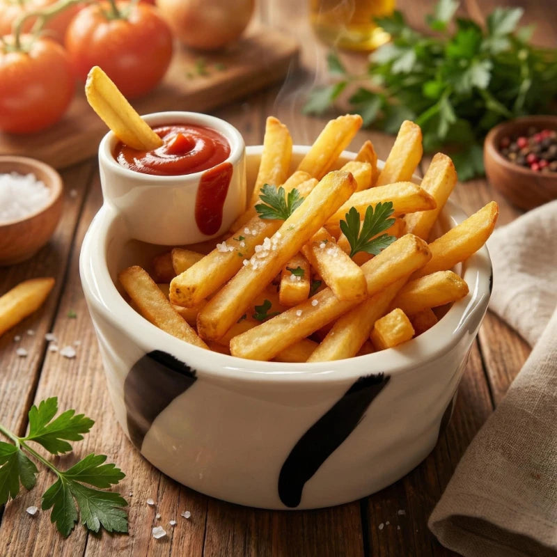 Ceramic Fries and Dip Bowl