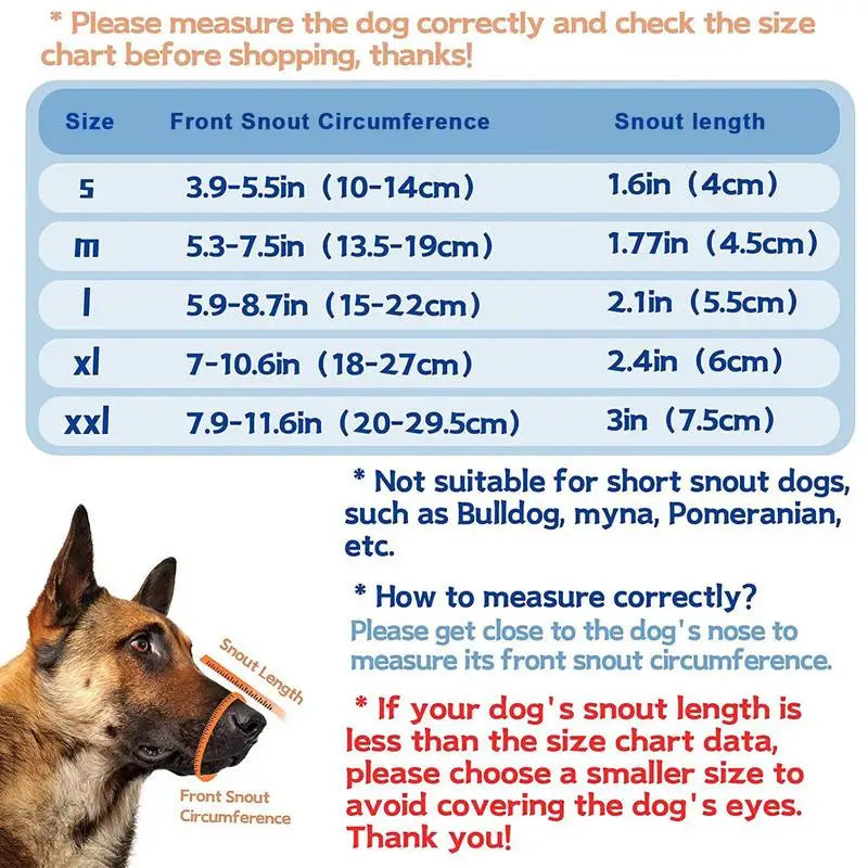 Large Dog Muzzle Adjustable Straps Breathable Soft Muzzle For Dog Biting Prevention Anti-Chaos Large Pet Anti-barking Muzzle Whispering Desires Shoppe
