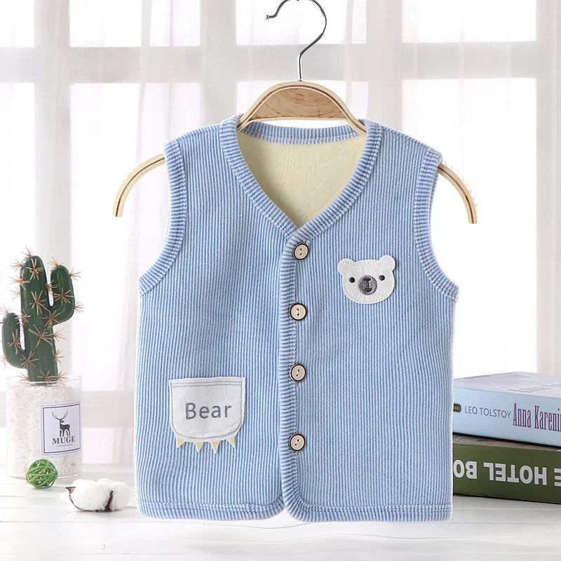 Kids Clothes Waistcoat Children's Vest  Boy Girl Thicken Velvet lining Keep Warm Jackets Vest Children's Clothing  Autumn Winter Whispering Desires Shoppe