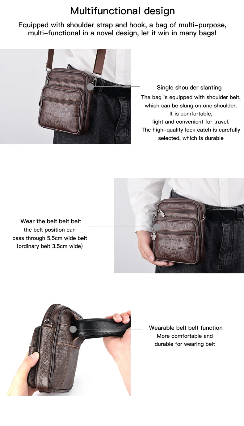 Men's Leather Crossbody Bag