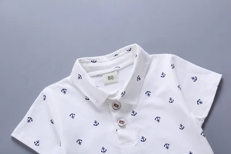 Children's Collared Shirt and Shorts Set