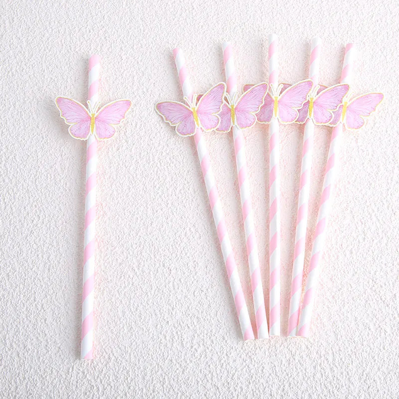 Butterfly Paper Party Straws, 6/12/24 Pack