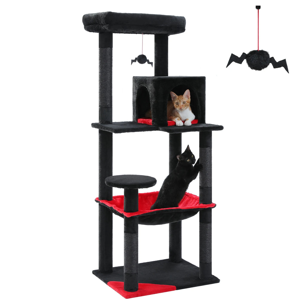 Gothic Cat Tree with Hammock & Condo