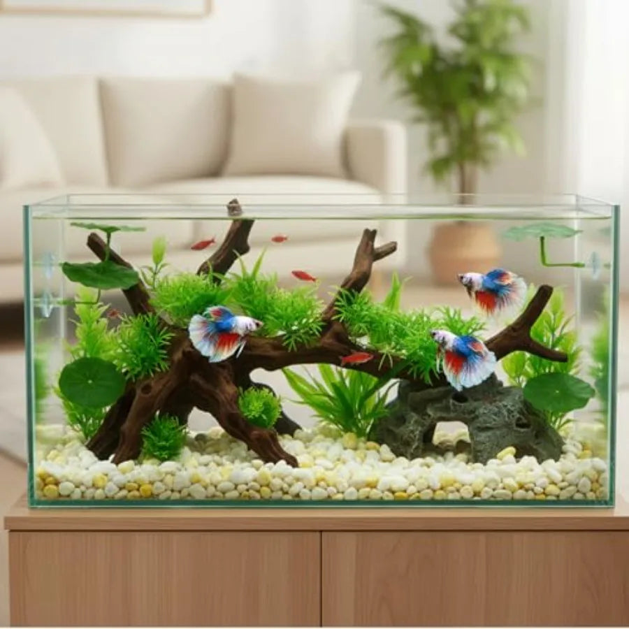 3 Pcs Betta Fish Leaf Hammock for Aquarium Decoration, Green Plastic Resting Spot with Suction Cup, Practical Breeding and Rest Whispering Desires Shoppe