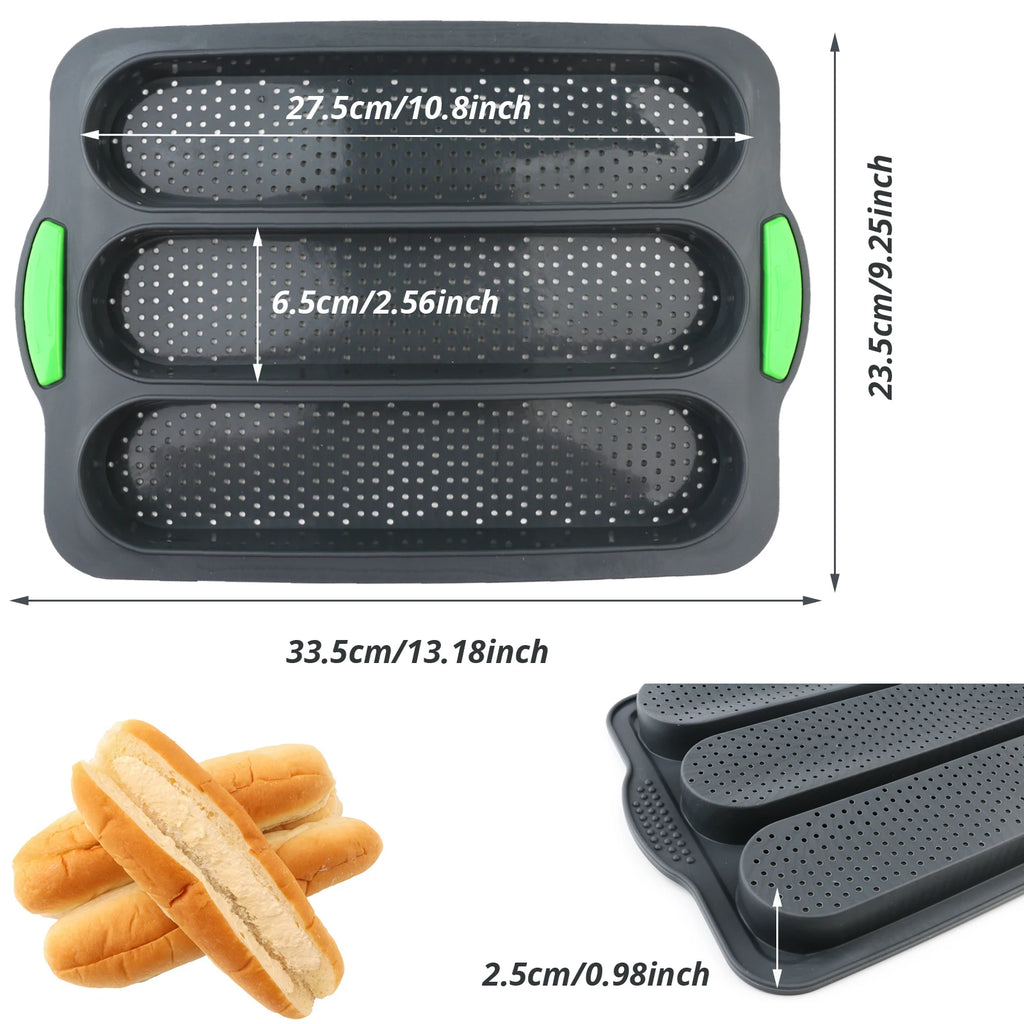 Silicone Baguette & Bun Baking Tray