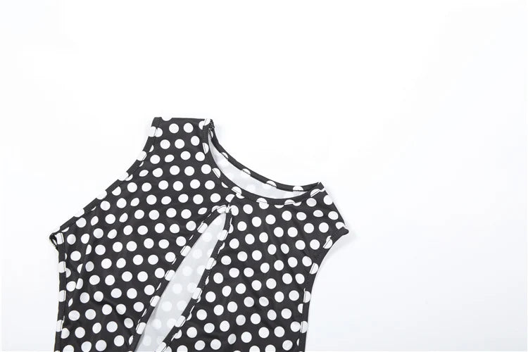 Women's Polka-Dot Bodysuit and Shorts Set