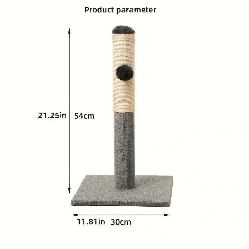 Grey Sisal Cat Scratching Post with Toy Ball