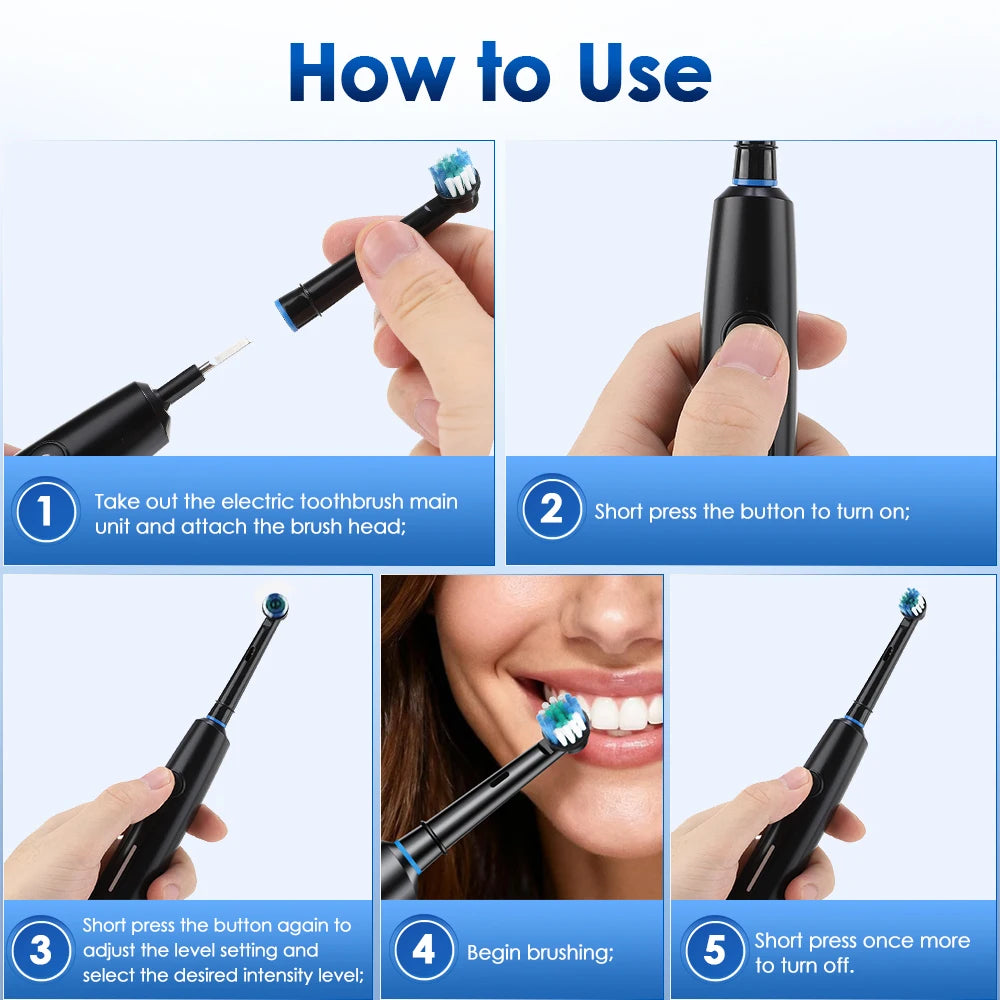 AFDEAL USB-C Rechargeable Electric Toothbrush – 4 Heads
