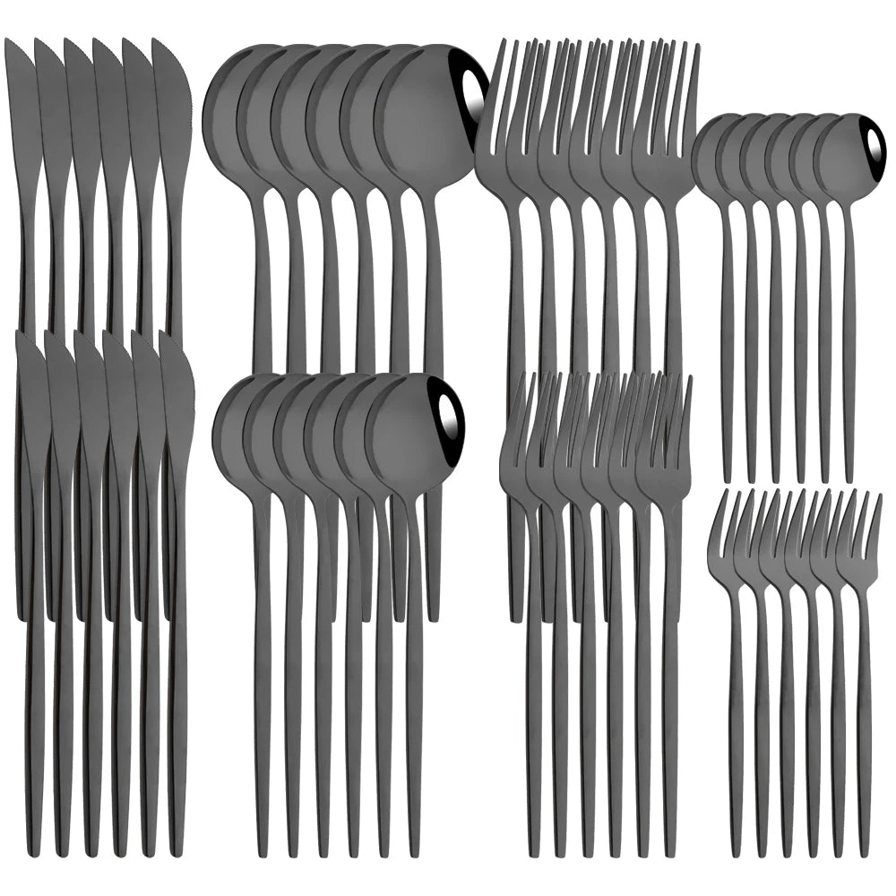 JAOER Stainless Steel Flatware — 48 Pieces