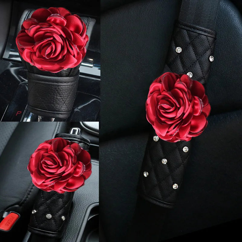 Baisher Red Rose Car Interior Accessories – Individual Pieces