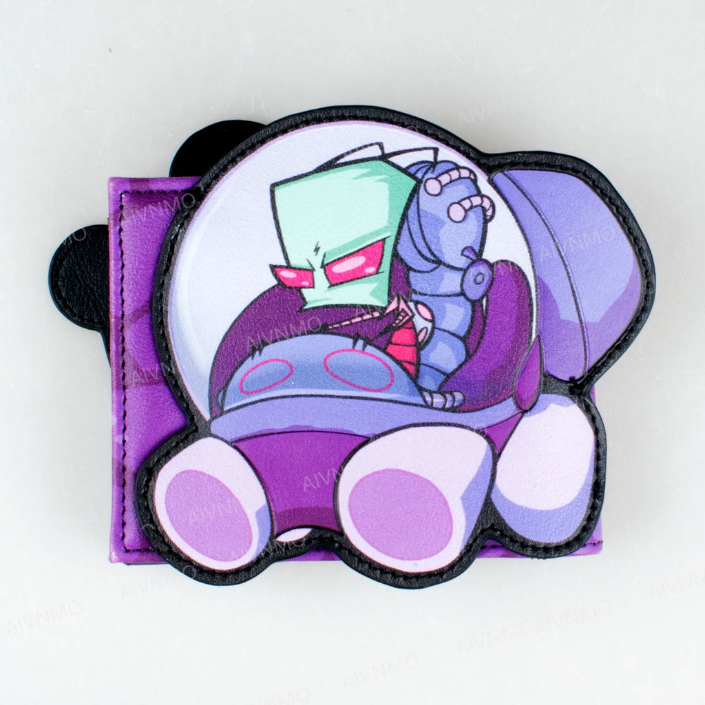 Cartoon-Print Bifold Card Wallet with ID Window