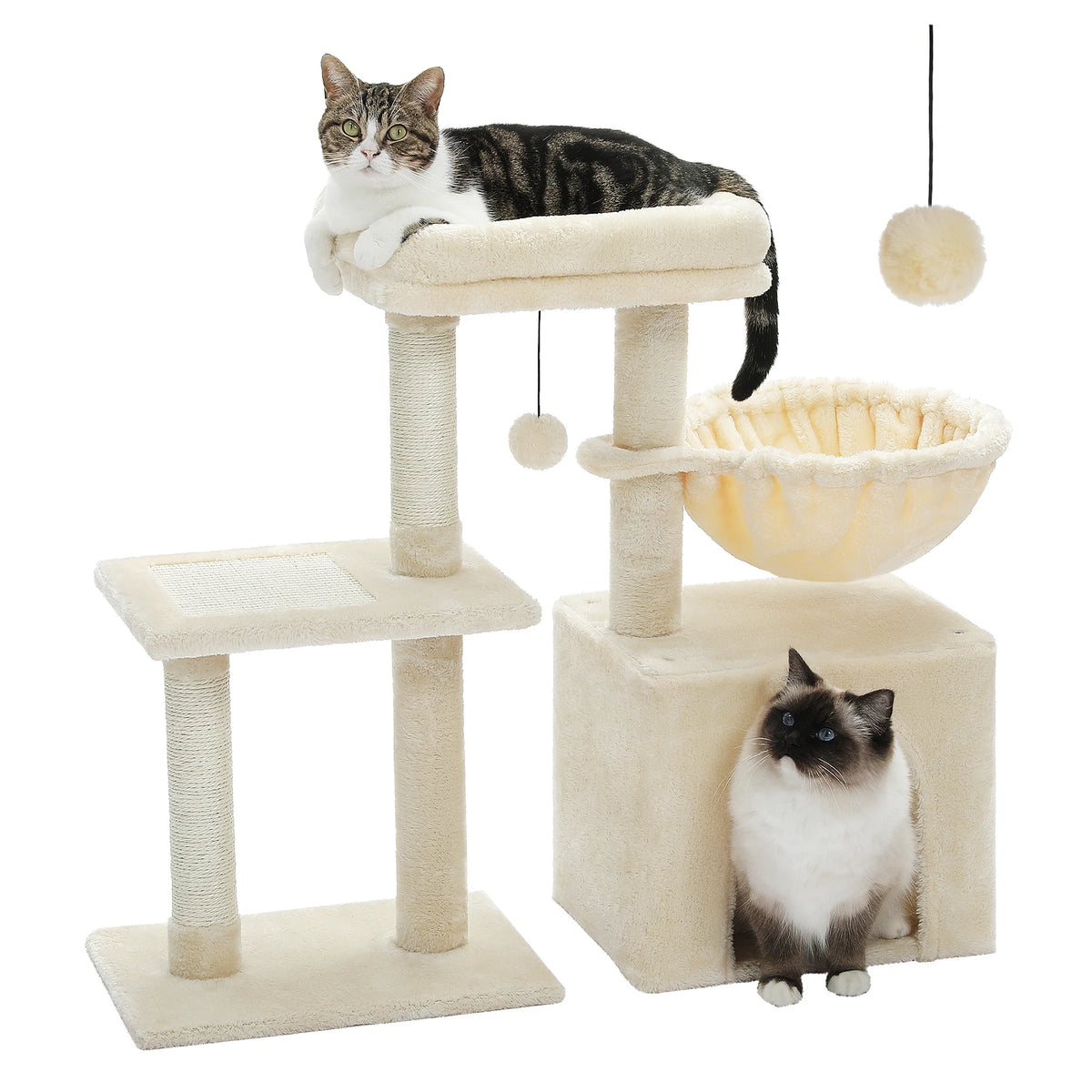 Compact Cat Tree with Removable Perch & Hammock