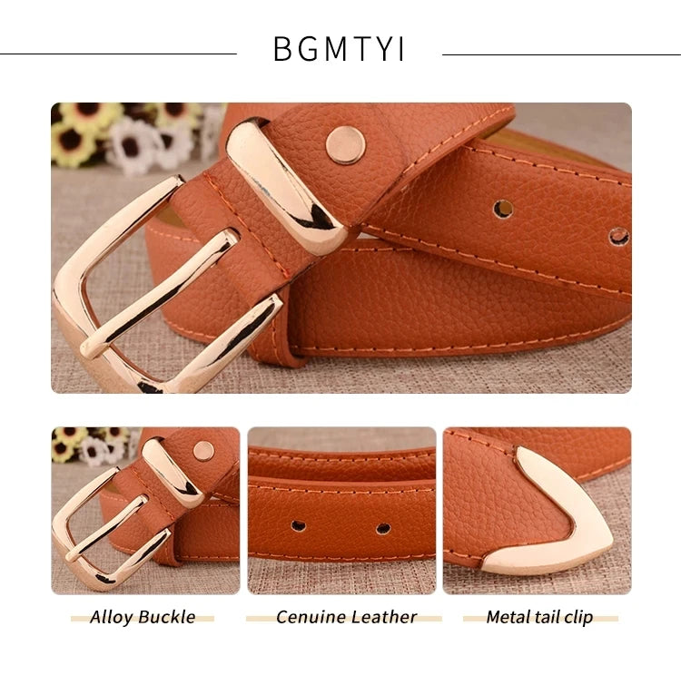 Women's Vintage-Style PU Trouser Belt