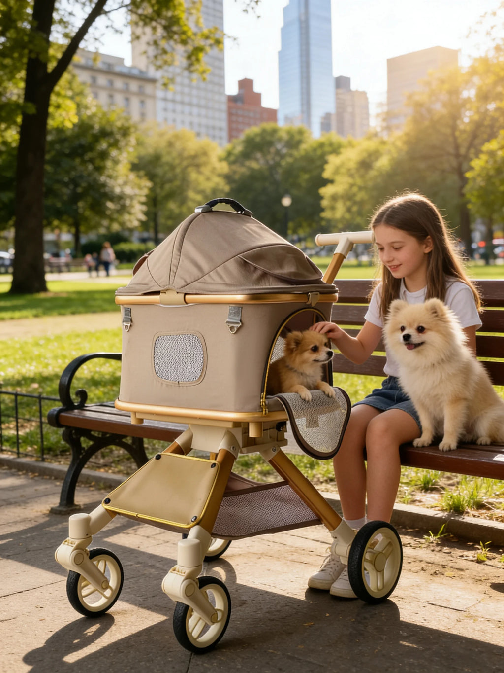 Pet Stroller for Dog & Cat, Pubby Stroller Upload to 55lbs,Dog Basket,Luxury Dog Stroller Whispering Desires Shoppe