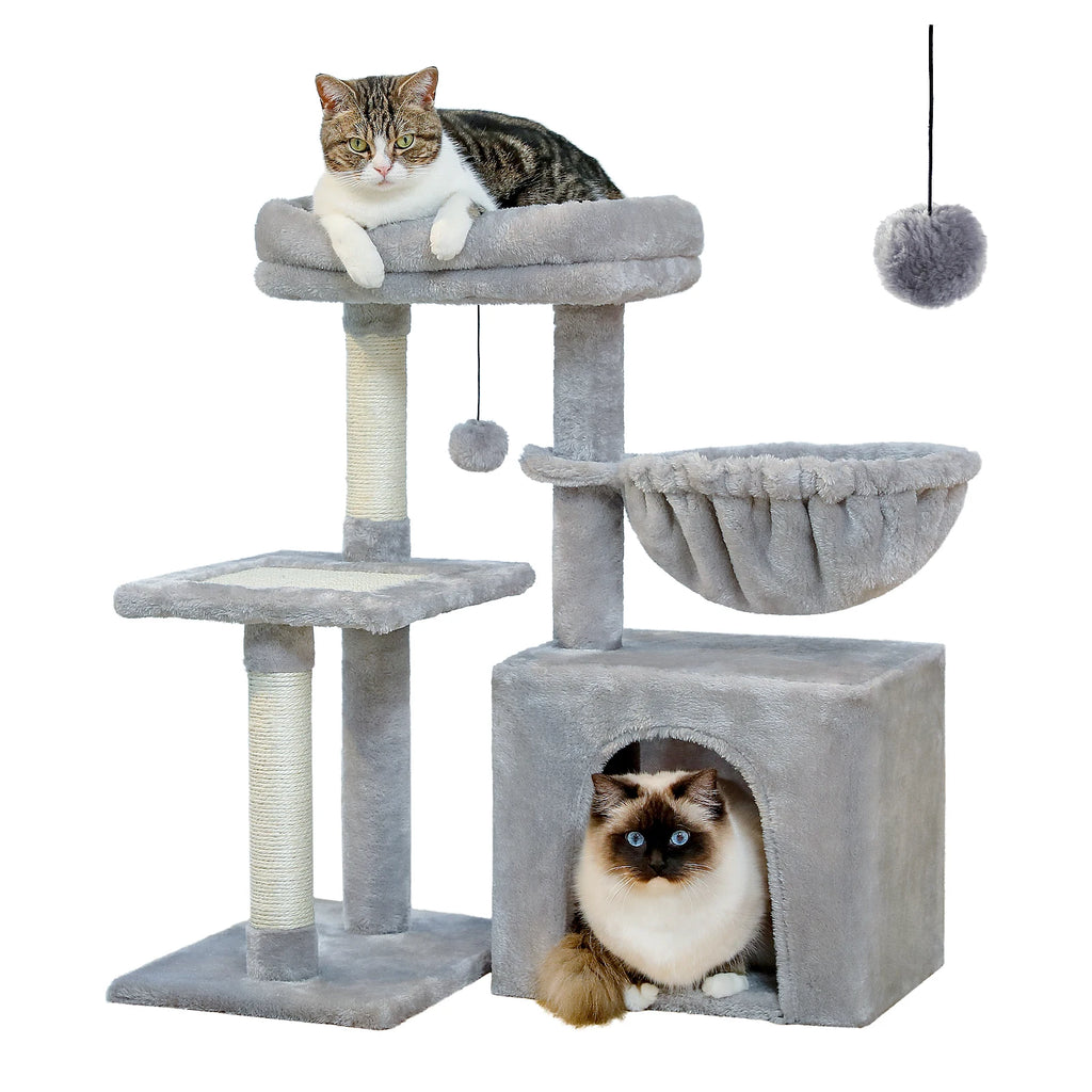 Compact Cat Tree with Removable Perch & Hammock